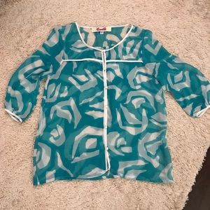 Francesca’s Emmelee Patterned Sheer Top